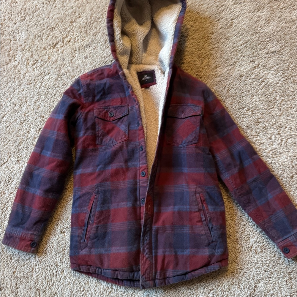 Rip Curl Plaid Hooded Kids Jacket